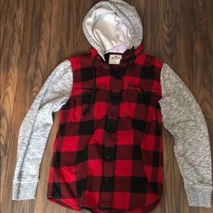 Hollister Men’s Size L Checker Button Down Hoodie